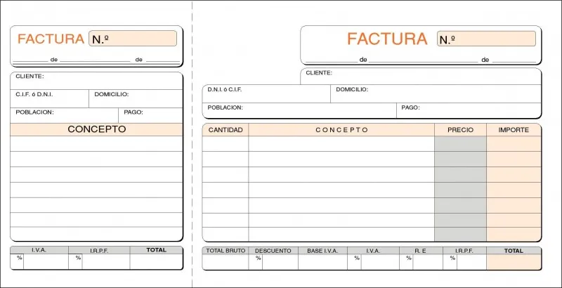 TALONARIO FACTURA 1/3 FOLIO  T-12