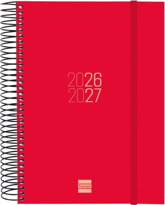 AGENDA FINOCAM ESPIRAL E10 1DP ROJO 26-27