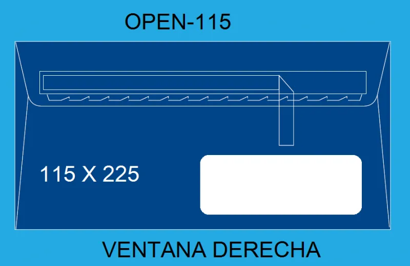 SOBRES SAM 115X225 OPEN 115 VD BLANCO C/500