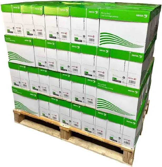 PALLET DE PAPEL RECICLADO XEROX A4 80gr 240 PAQUETES DE 500H