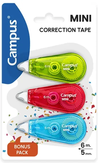 CORRECTOR CAMPUS MINI 5X6M FLUOR BLÍSTER 3 UNID.