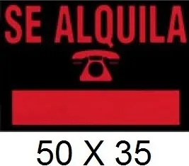 CARTEL SE ALQUILA  50 X 35 cm