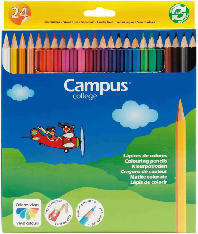 LÁPICES CAMPUS COLLEGE 24 COLORES