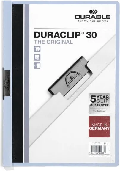 DOSSIER PINZA DURACLIP A4 30H AZUL CLARO