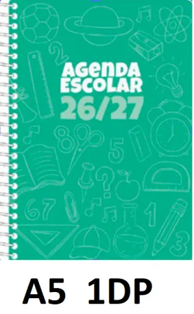AGENDA ESC.DIDEX A5 1DP POLIPR. VERDE 26-27