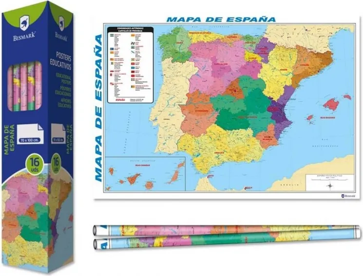 MAPA ESPAÑA POSTER 70X100CM