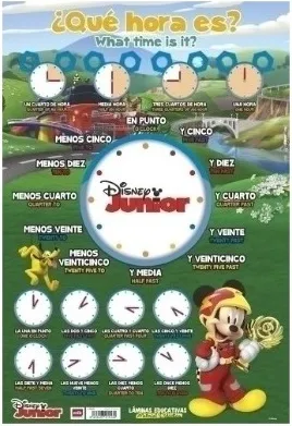 LÁMINA ESCOLAR ¿ QUÉ HORA ES? DE MICKEY
