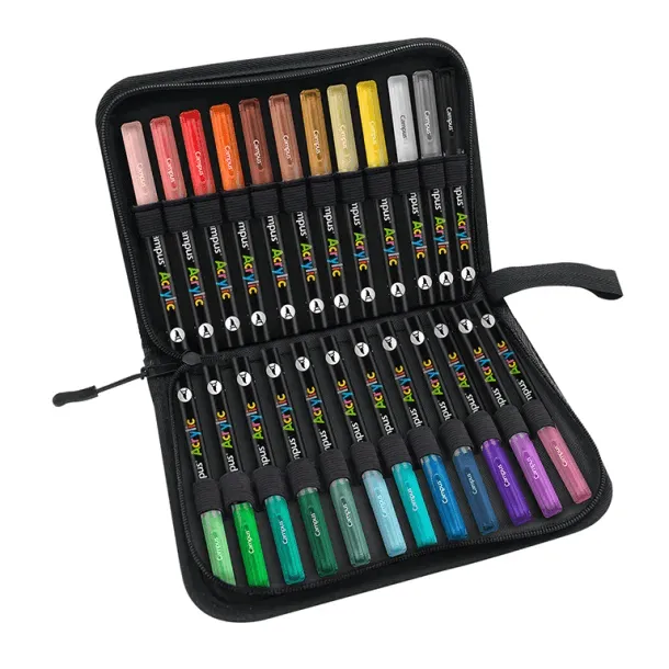 ROTULADOR ACRILICO PUNTA PINCEL CAMPUS 24 COLORES
