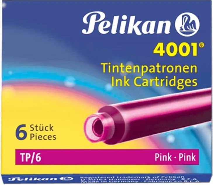 CARTUCHOS PELIKAN ROSA TP/6