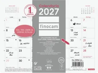 CALENDARIO BLOC CHIC IMÁN 210x150 ESCRIBIR 2027