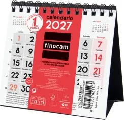 CALENDARIO SOBREMESA NºGRANDES XXS 110x100 2027