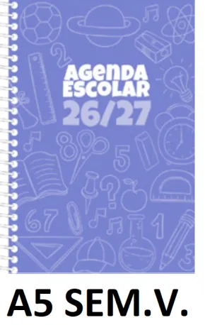 AGENDA ESC.DIDEX A5 SEM.V. CARTÓN AZUL 26-27