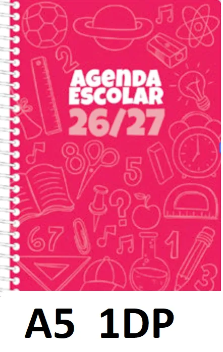 AGENDA ESC.DIDEX A5 1DP POLIPR. ROJO 26-27