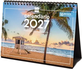 CALENDARIO SOBREMESA ESCRIBIR 210X150 2027 PAISAJES PARADISÍACOS