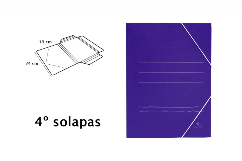 CARPETA CARTON 4º SOLAPA AZUL