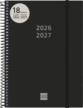 AGENDA FINOCAM 18M ESP. NEGRO E10 SV HOR.26-27