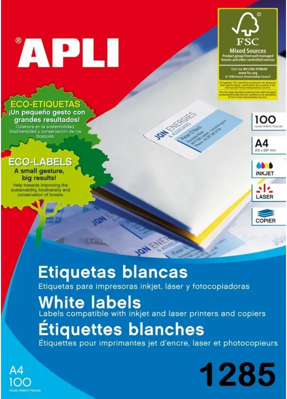 ETIQUETA APLI A4 48,5X25,4