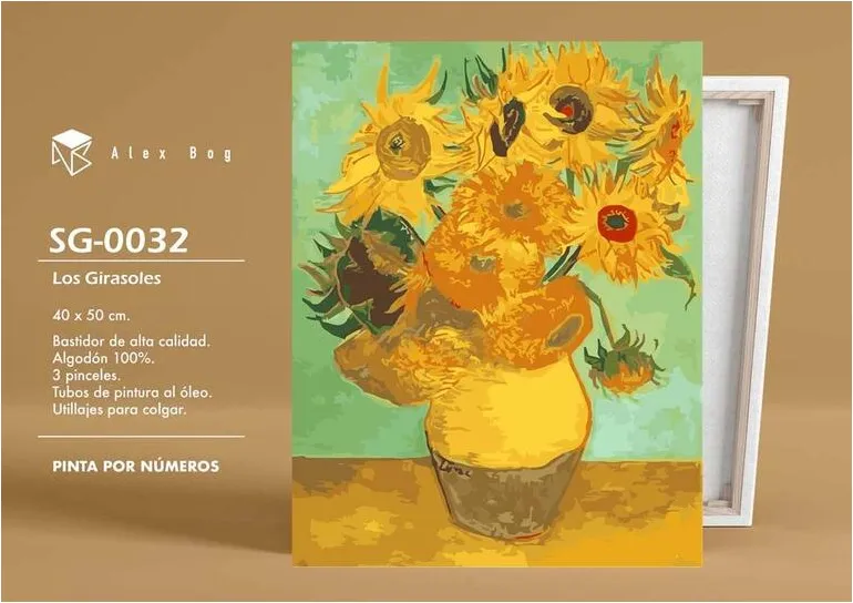 PINTAR POR NÚMEROS LOS GIRASOLES