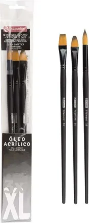 PINCELES ACRILICO Y ÓLEO XL BLISTER 3 UN.