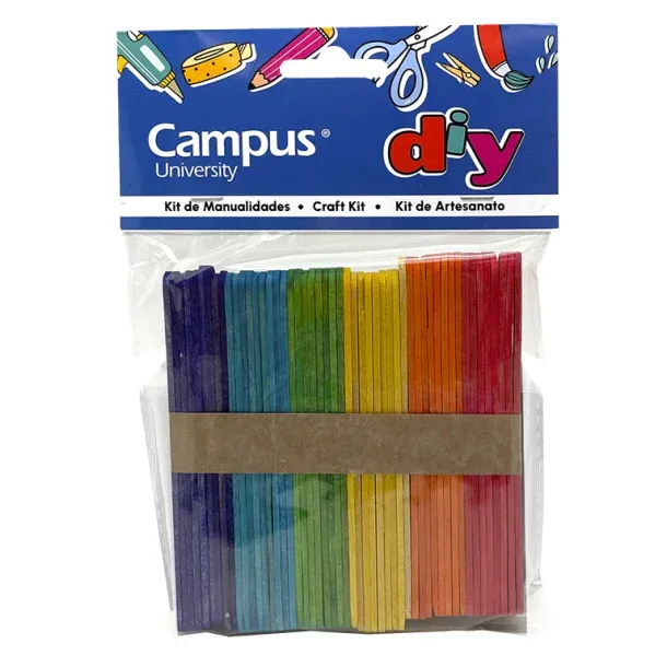PALOS MADERA CAMPUS PEQUEÑOS COLORES 50 UDS