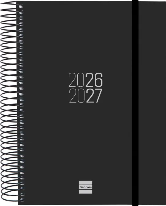 AGENDA FINOCAM ESPIRAL E10 1DP NEGRO 26-27