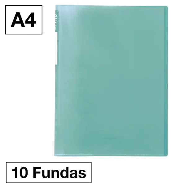 CARPETA PLUS OFFICE 6010 A4 10 FUNDAS VERDE CLARO