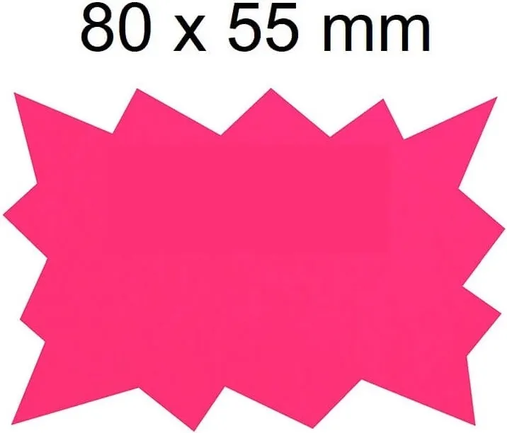 ETIQUETA MARCA PRECIOS  8 X 5 cm ROSA