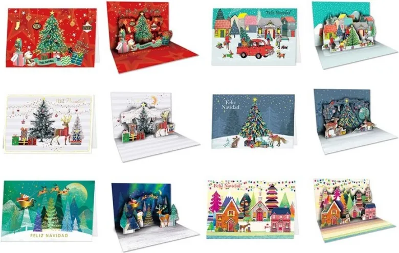 TARJETA FELICITACION NAVIDAD TRIDIMENSIONAL C/ SOBRE
