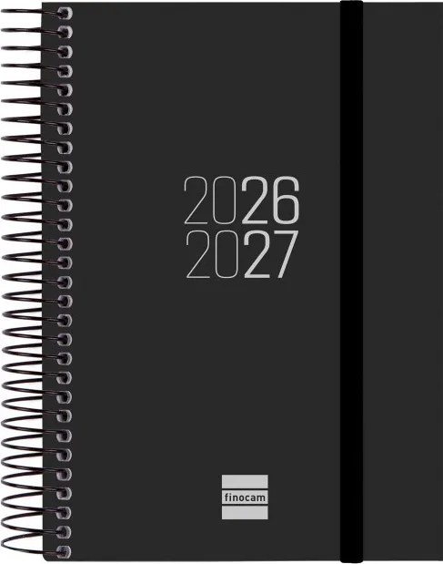 AGENDA FINOCAM ESPIRAL E8 1DP NEGRO 26-27