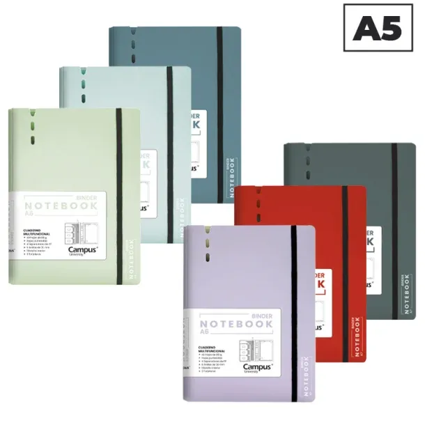 CUADERNO MULTIFUNCIONALCAMPUS A5 6 ANILLAS 40 HOJAS