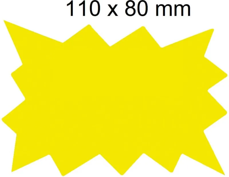 ETIQUETA MARCA PRECIOS 11 X 8 cm AMARILLO