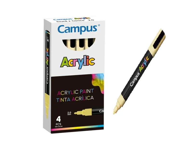 ROTULADOR ACRILICO CAMPUS AMARILLO PASTEL(4 UNID)