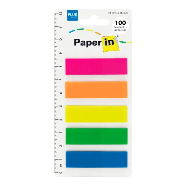 BANDERITAS PAPER-IN 12X45 SOBRE 5 COLORES