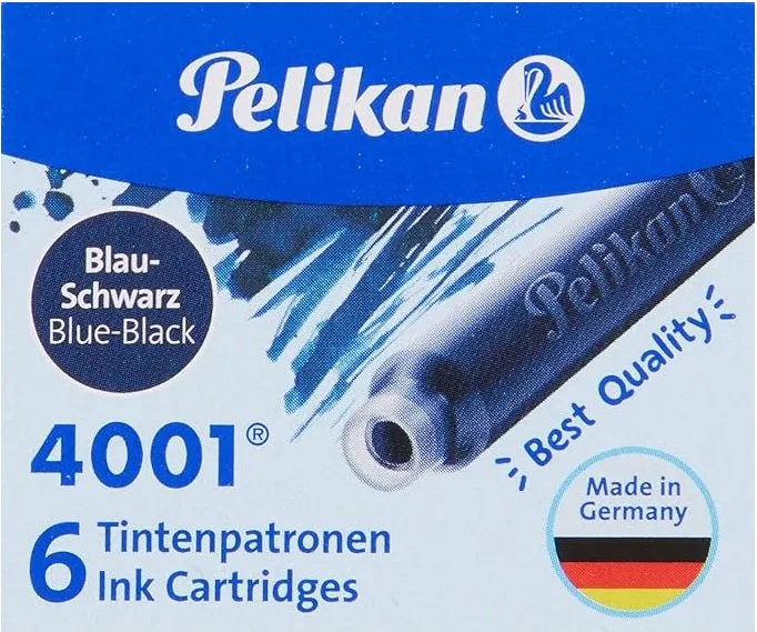 CARTUCHOS PELIKAN AZUL NEGRO TP/6