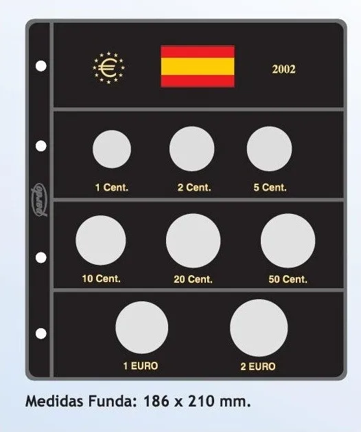 FUNDAS MONEDAS EURO PAQ/5UN.