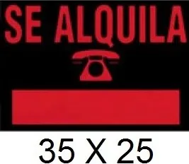 CARTEL SE ALQUILA  35 X 25 cm
