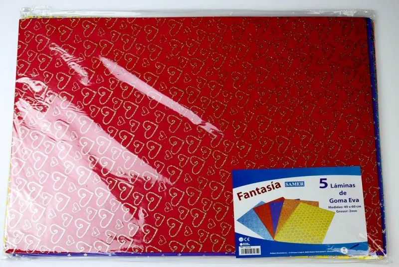 GOMA EVA 40X60 DIBUJOS CON PURPURINA