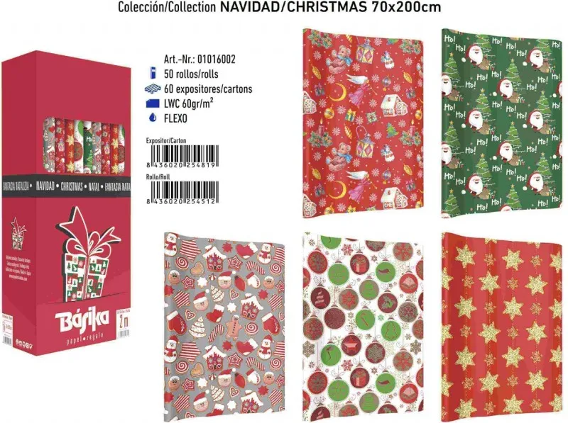 ROLLO PAPEL REGALO 70X200 NAVIDAD