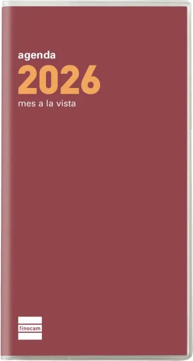 AGENDA CÓCTEL PL4 80X150 MES VISTA BURDEOS 2026