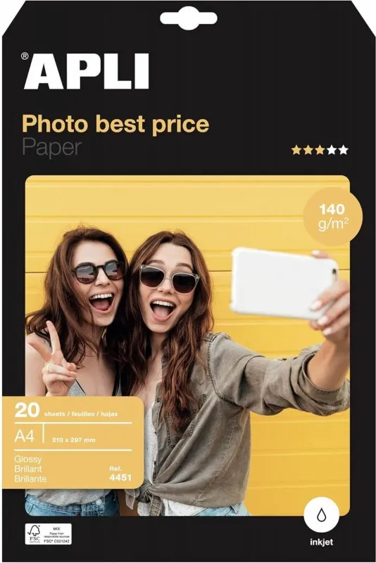 PAPEL PHOTO APLI A4 GLOSSY 140GR/20H