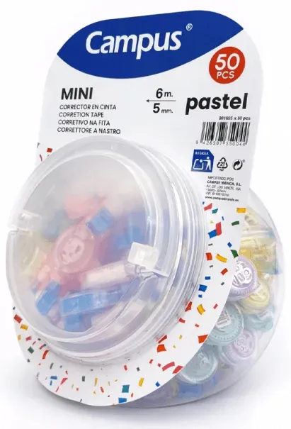 CORRECTOR CAMPUS MINI 5X6M PASTEL (EXP 50U)