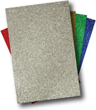 GOMA EVA 40X60 GLITTER PLATA (5 unid)