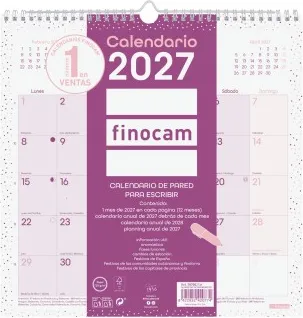 CALENDARIO PARED 30x30 CHIC 2027 MORADO