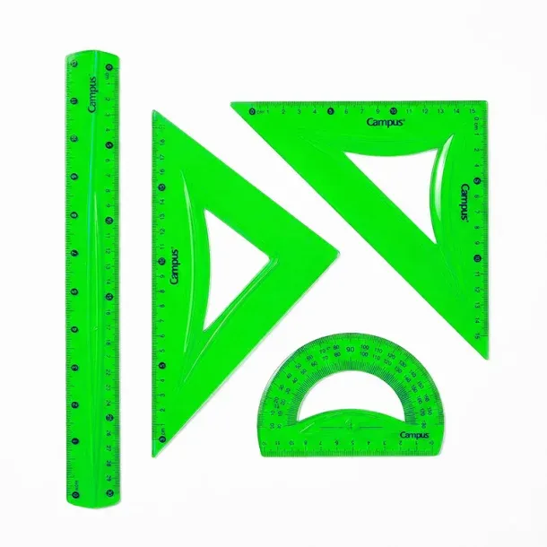 JUEGO DE REGLAS FLEXIBLE 4 PIEZAS VERDE