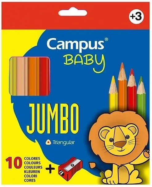 LÁPICES CAMPUS JUMBO TRIANGULAR 10 COLORES