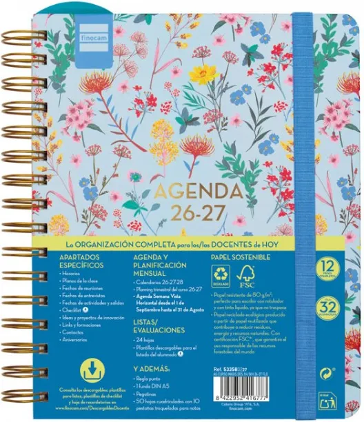 AGENDA FINOCAM MAGISTRAL 1/4  SV FLOWERS 26-27