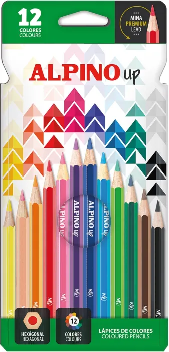 LAPIZ ALPINO UP 12 COLORES MINA PREMIUM