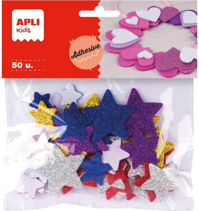 GOMA EVA ESTRELLAS PURPURINA BOLSA 50 UND