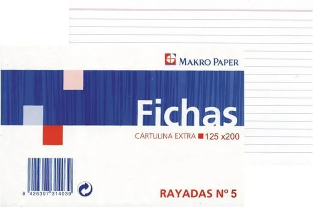 FICHAS RAYADAS 160X215 Nº5 100H