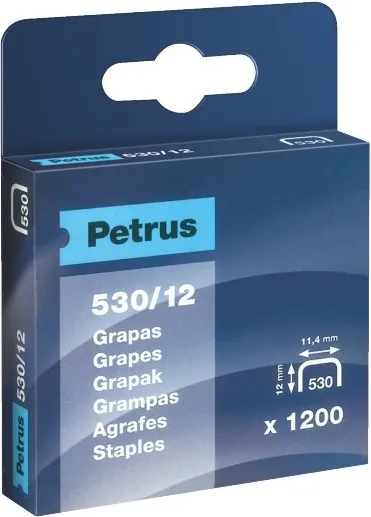 Grapas Petrus 530/12mm Blister 1200